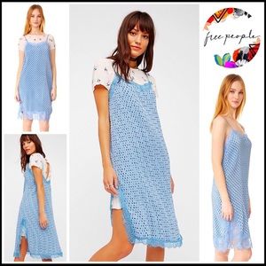 Free people 2 piece set slip dress & floral tunic